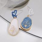 Couple Matching Cartoon Asymmetrical Alloy Dangle Earring Stud Earring - 1 Pair - S925 Silver Stud - Blue & White - One Size