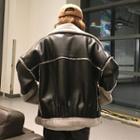 Faux Leather Oversized Jacket