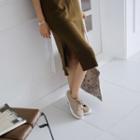 V-neck Sleeveless Midi Knit Dress