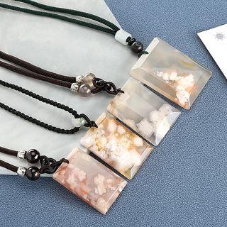 Agate Pendant String Necklace As Shown In Figure - One Size