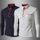 Long Sleeve Two-tone Dot Shirt