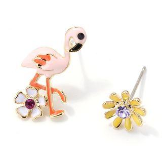 Flamingo Non-matching Stud Earring