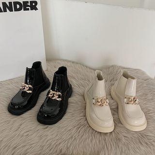 Chain Strap Ankle Chelsea Boots