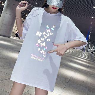 Butterfly Print Short-sleeved T-shirt