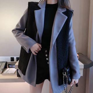 Set: Plain Blazer + Fleece Vest
