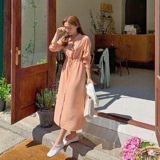 Drawcord Long Shirtdress