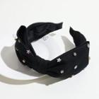 Rhinestone Star Headband 1 Pc - Black - One Size