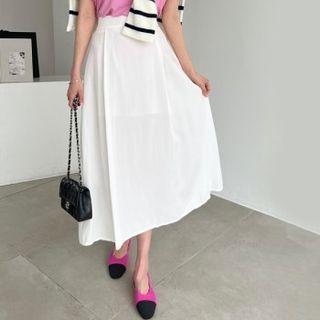 Flared Plain Long Skirt