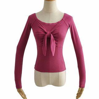 Tie-front Off-shoulder Plain Top