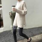 Slit Mock Neck Sweater