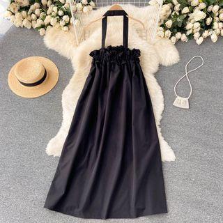 Halter Off-shoulder Ruffle Dress