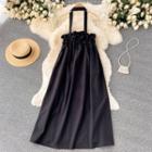 Halter Off-shoulder Ruffle Dress