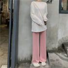 Boatneck Long Sleeve Oversized Top / Wide-leg Pants