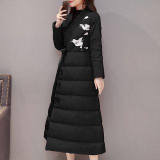Flower Embroidered Padded Coat