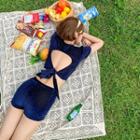 Set: Short-sleeve Velvet Swim Top + Bottom
