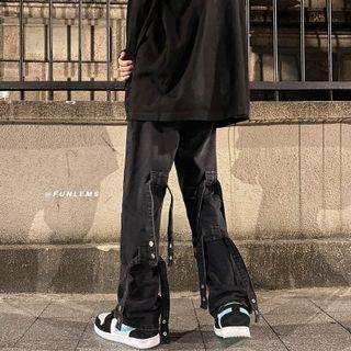 Straight Leg Mid Rise Cargo Jeans