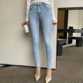 Cut-hem Skinny Jeans