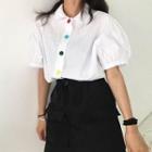 Elbow-sleeve Shirt / Mini Skirt