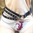 Chained Layered Faux Leather Belt