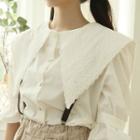 Pointy-collar Cotton Blouse
