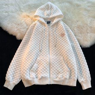 Heart Logo Check Zip-up Hoodie