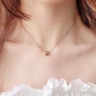 Stainless Steel Heart Pendant Necklace Rose Gold - One Size