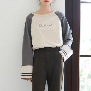Long-sleeve Raglan Letter T-shirt