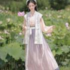 Hanfu Top / Embroidered Vest / Maxi Skirt