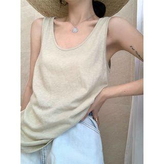 Short-sleeve V-neck Plain T-shirt / Plain Tank Top