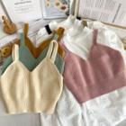 Set: Knit Vest + Embossed Loose Top In 6 Colors