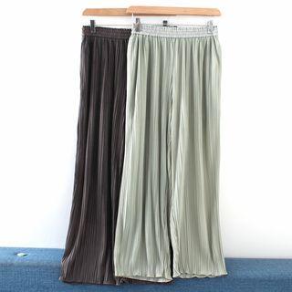 High-waist Plain Ruched Pants