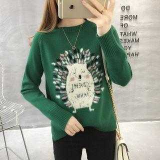 Round Neck Cartoon Sweater