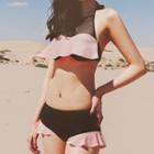 Two-tone Mesh Panel Bikini