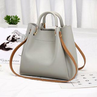 Faux Leather Tote With Shoulder-strap