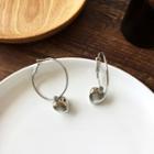 Hoop Heart Earring 1 Pair - S925 Silver - Silver - One Size