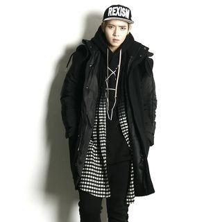 Detachable Hoodie Zip-up Long Padded Jacket