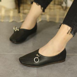 Hoop-detail Stitched Panel Flat Loafers