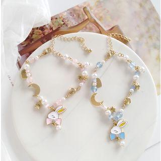 Faux Pearl Rabbit Bracelet