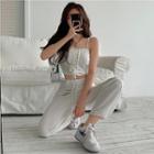 Lace Up Camisole Top / Sweatpants