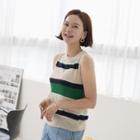Sleeveless Color-block Summer Knit Top