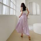 Stripe A-line Maxi Skirt Purple - One Size