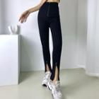 High-waist Front-slit Pants
