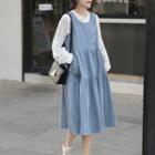 Button-up Midi Overall Dress