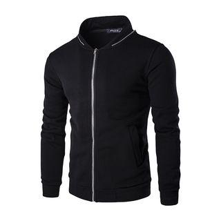 Contrast Zip Fleece-lined Jacket