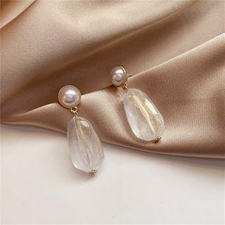 Geometry Drop Earring 1 Pair - White - One Size