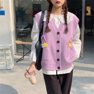 Knit Buttoned Sweater Vest