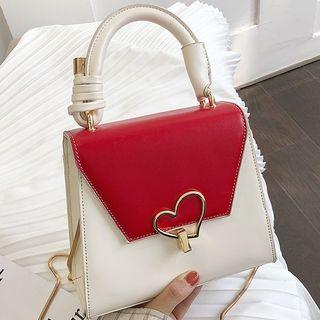 Glitter Flap Cover Faux Leather Handbag