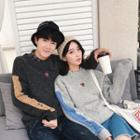Couple Matching Embroidery Round Neck Sweater