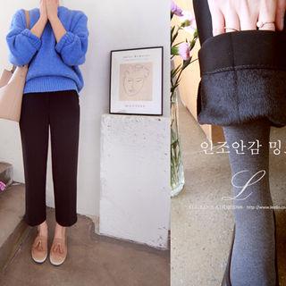 Faux-fur Lined Straight-cut Pants