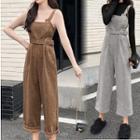 Set: Mock Neck Long-sleeve Top + Jumper Pants